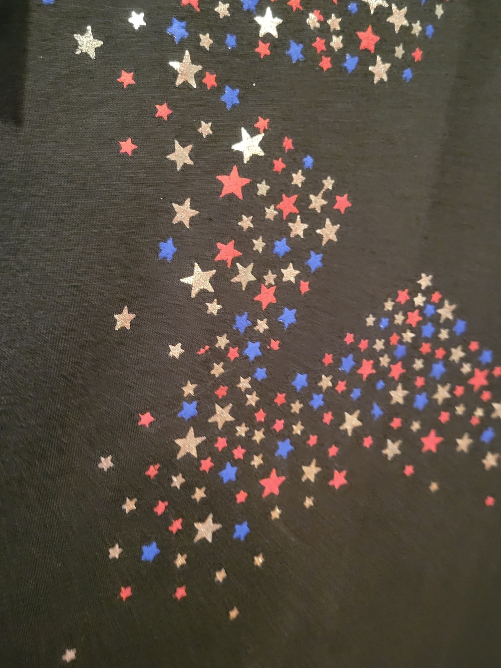 Catherines Black Short Sleeve Tee Dress with Multicolor Starburst - Picture 3 of 6